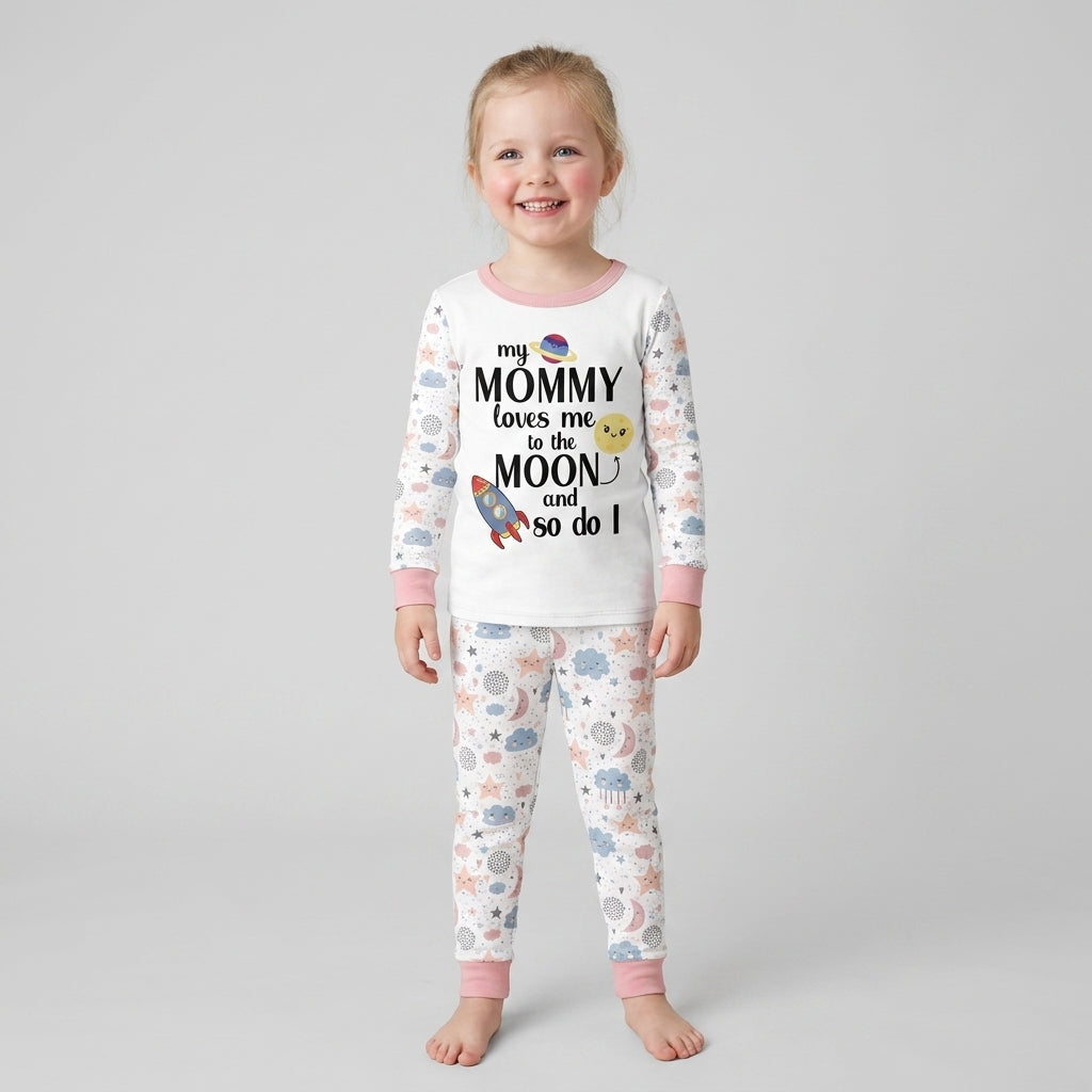 My Mommy Loves Me To The Moon And So Do I Bamboo Two Piece Long Sleeve Pajama Set