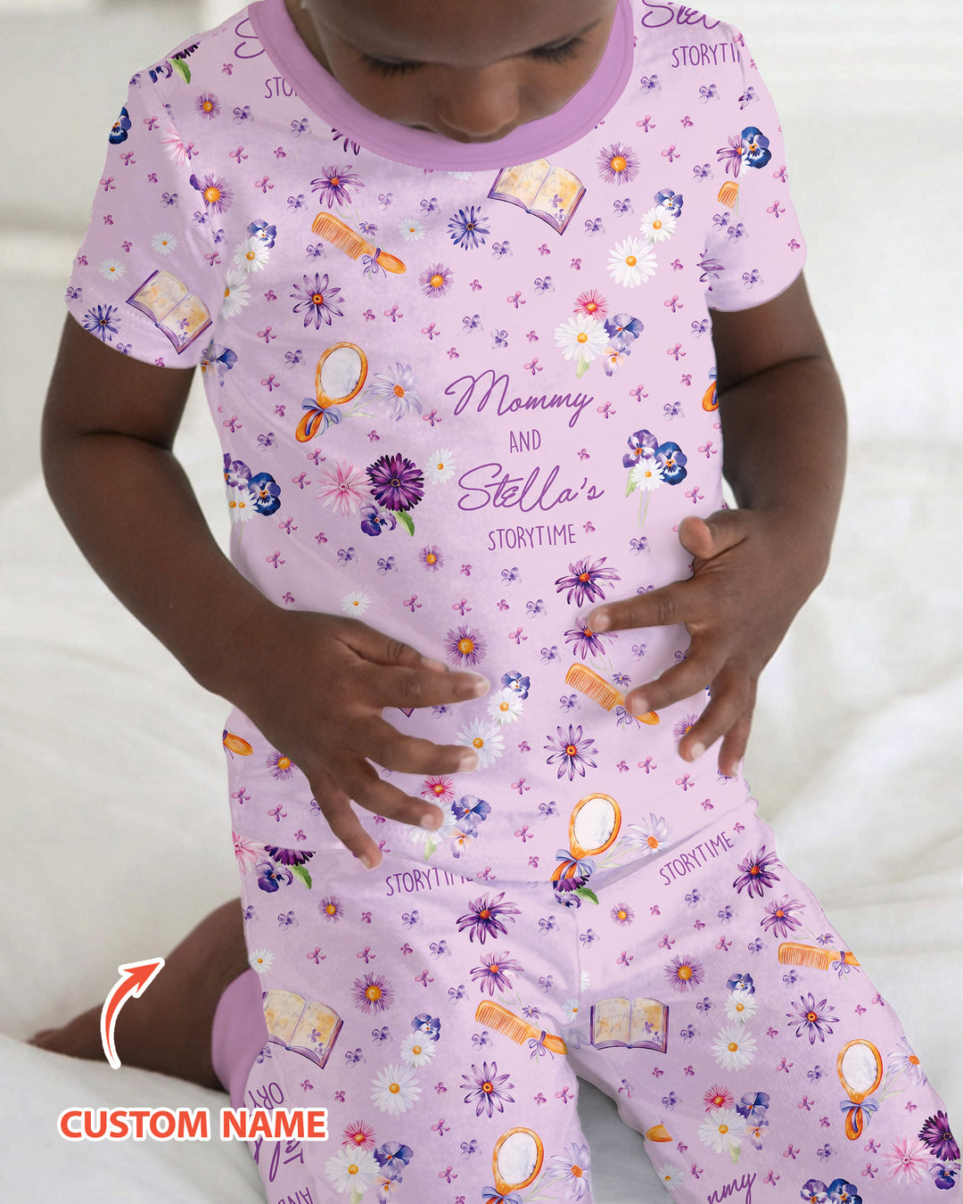 CUSTOM Template Bamboo Two Piece Short Sleeve Pyjamas Set