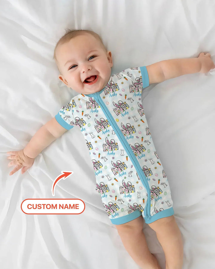 Custom Name Easter Family Matching Bamboo Shorty Zippy
