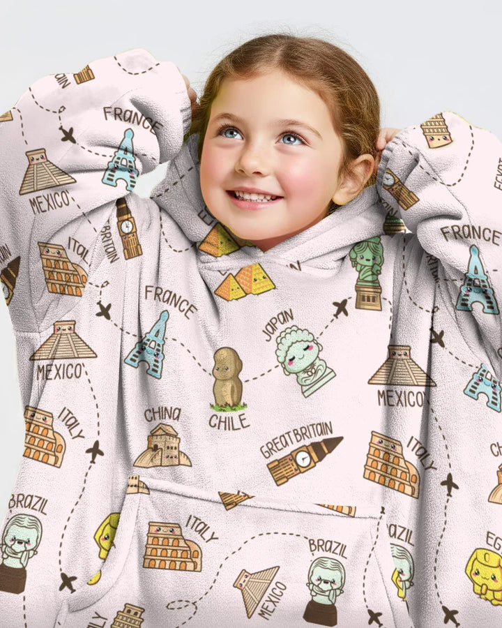 Kawaii World Tour Wearable Bamboo Blanket Hoodie