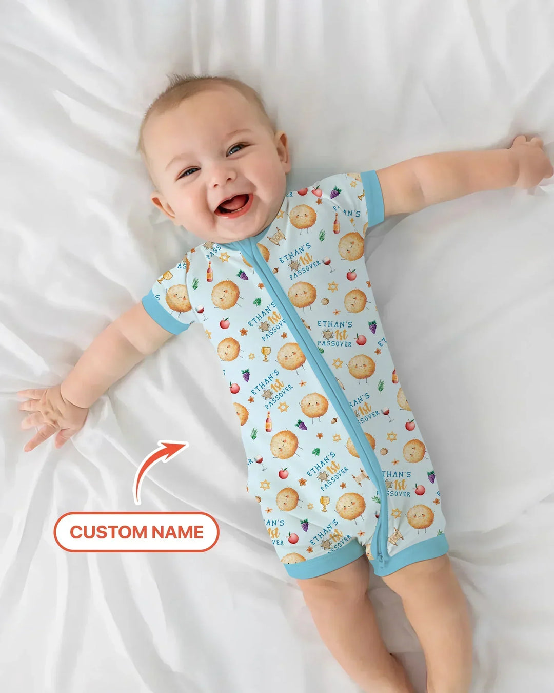 Custom Name 1st Passover Bamboo Shorty Zippy