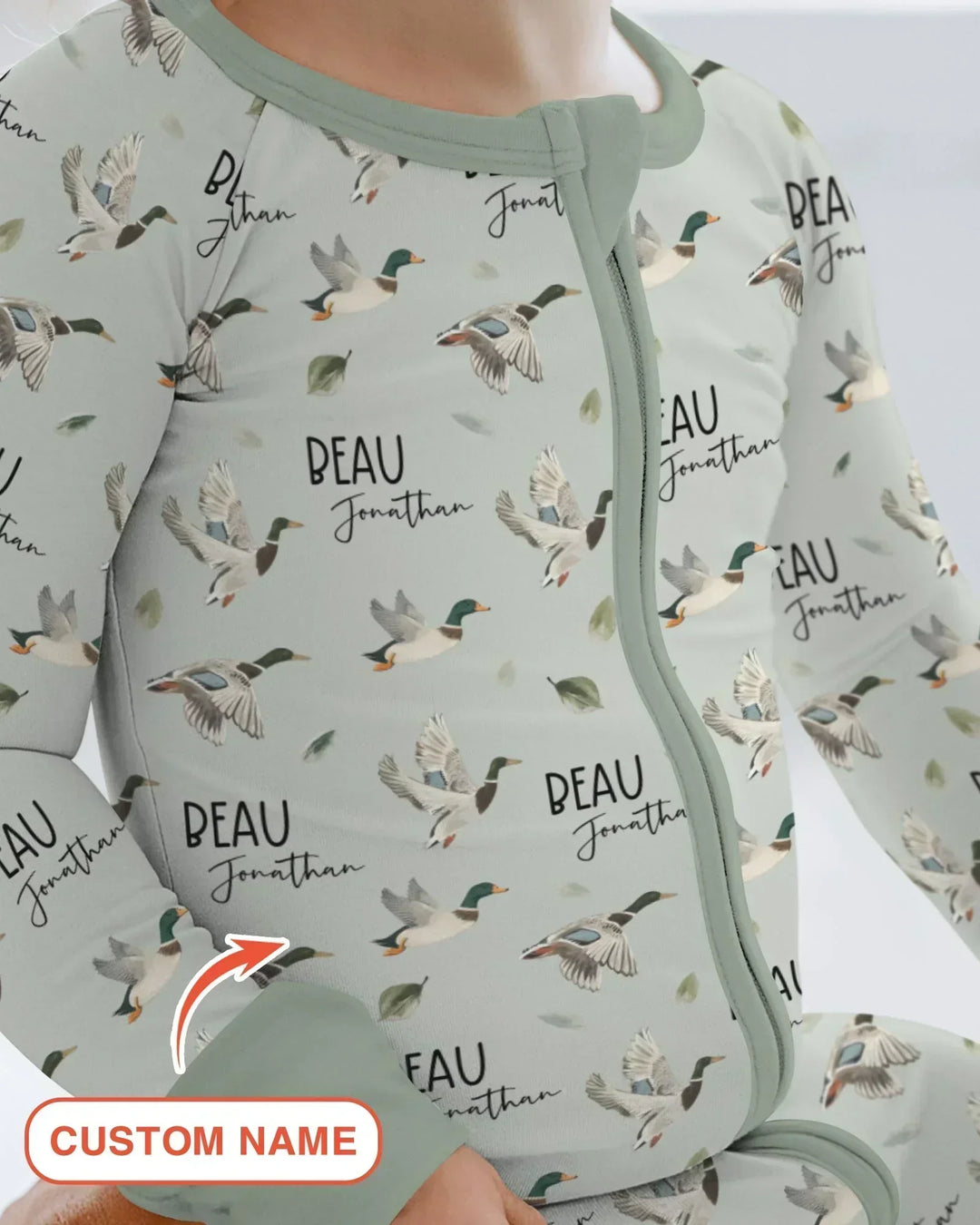 Custom Name Mallard Duck Bamboo Convertible Zippy