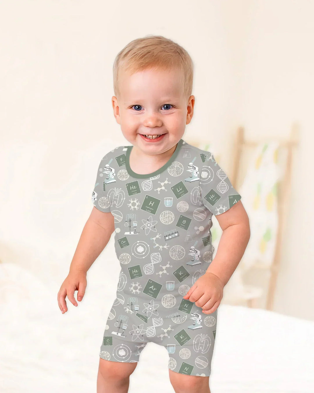 A Moment Of Science Bamboo Two Piece Short Sleeve Shorts Pajama Set