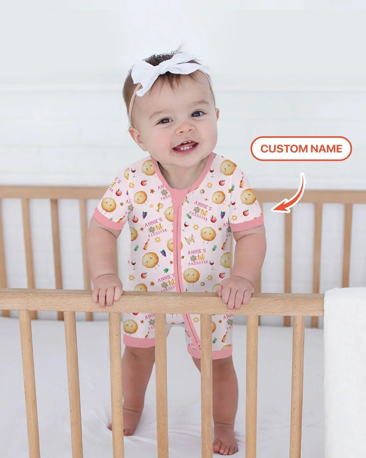 Custom Name 1st Passover Bamboo Shorty Zippy