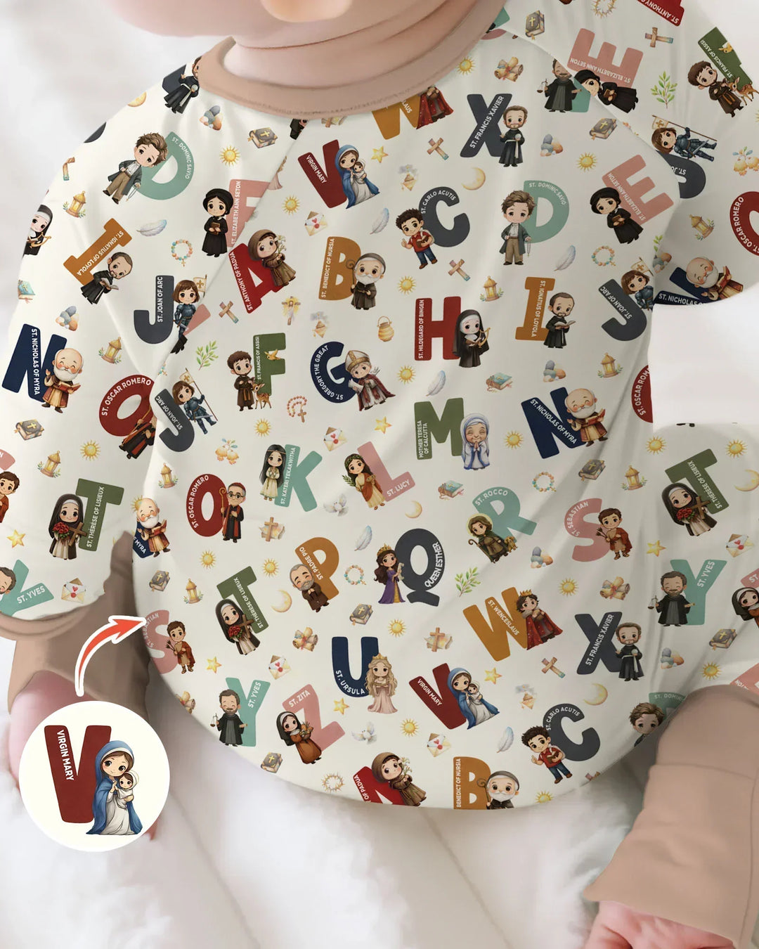 Catholic Saint ABCs Bamboo Convertible Zippy