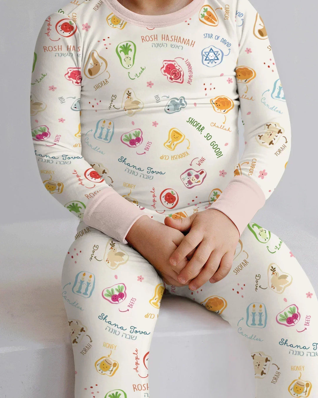 Happy Rosh Hashanah Bamboo Two Piece Long Sleeve Pajama Set
