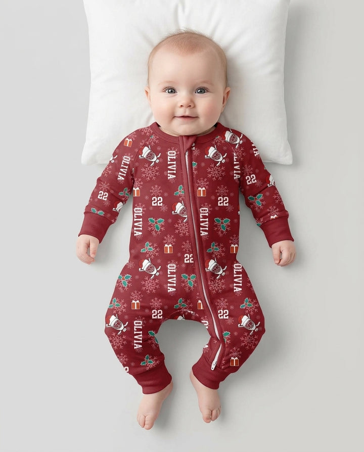 Custom Name Hockey Holiday Bamboo Convertible Zippy