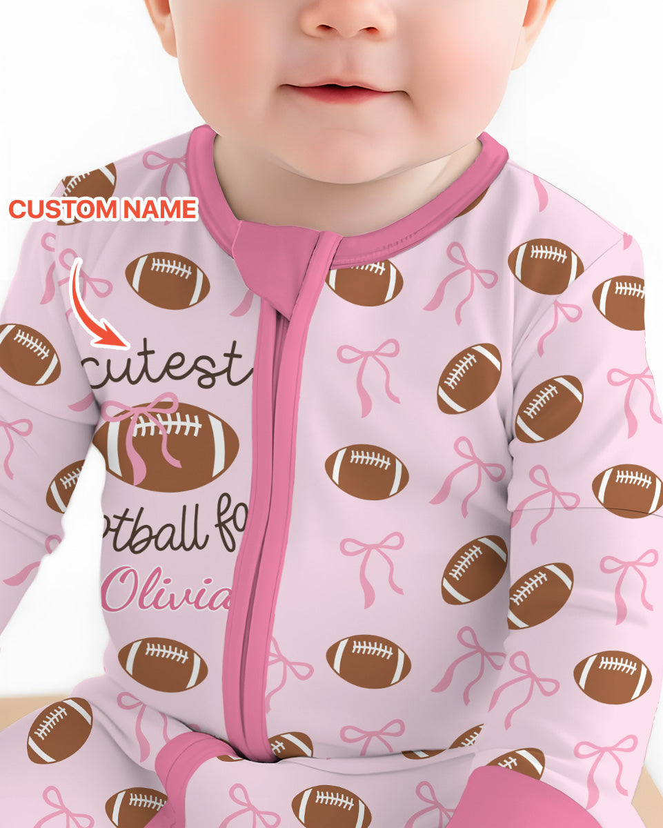 Custom Name Cutest Football Fan Bamboo Convertible Zippy