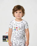 All Colorable Alphabet Bamboo Two Piece Short Sleeve Shorts Pajama Set