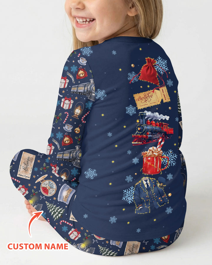 Believe Train Bamboo Two Piece Long Sleeve Pajama Set