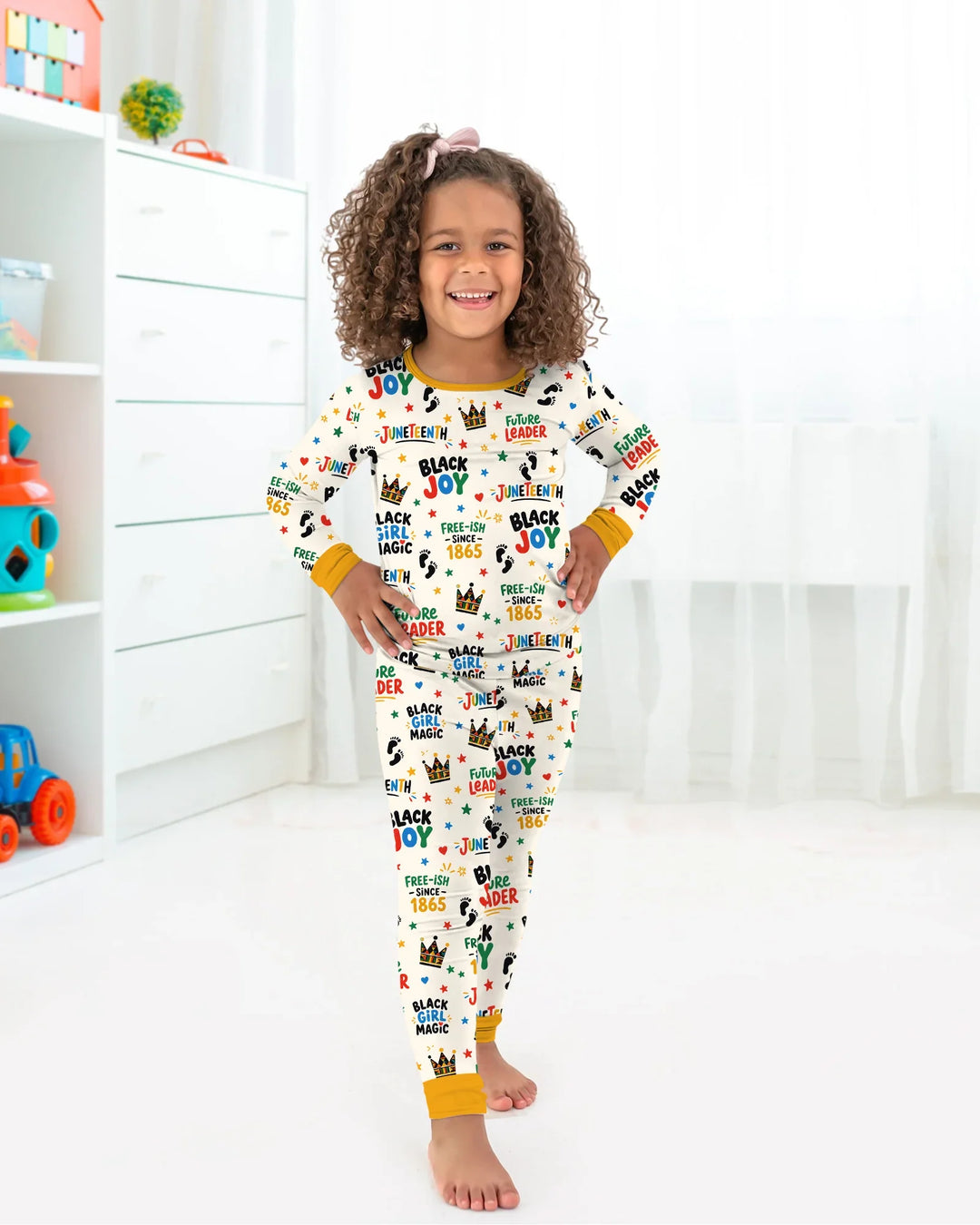 Juneteenth Black Girl Magic Bamboo Two Piece Long Sleeve Pajama Set