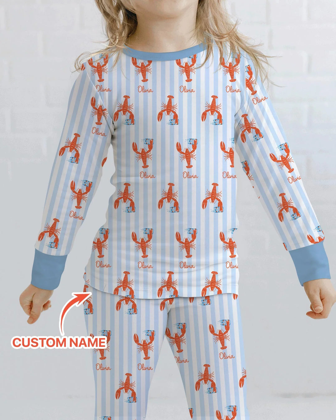 Custom Name Crawfish Beer Season Bamboo Two Piece Long Sleeve Pajama Set