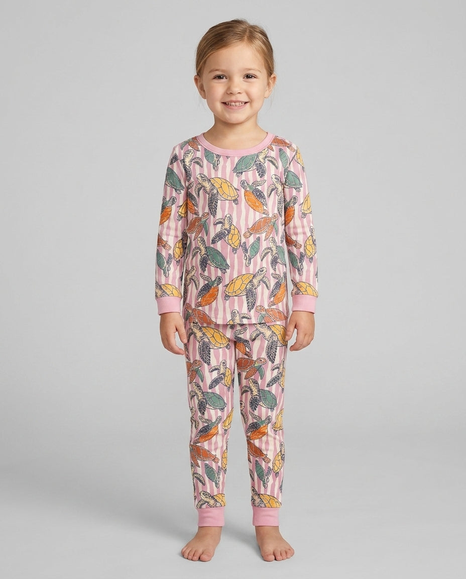 Turtle Bay Family Matching Bamboo Two Piece Long Sleeve Pajama Set