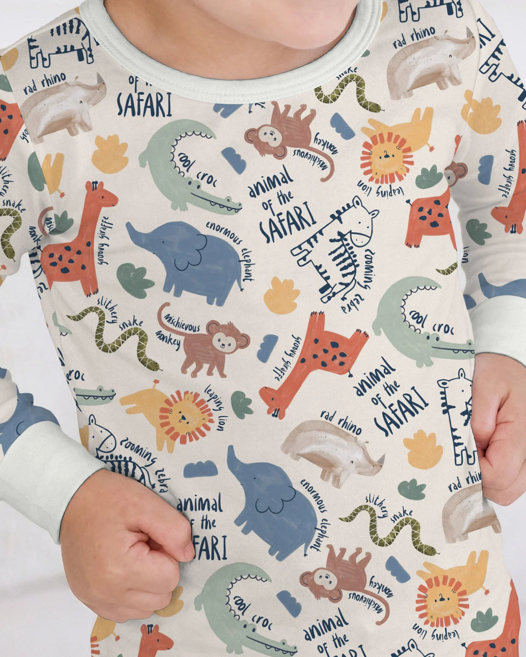 Funny African Animals Bamboo Two Piece Long Sleeve Pajama Set