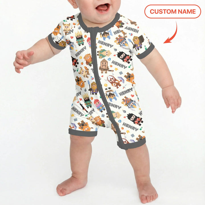 Blocky Buddy Squad Custom Name Bamboo Shorty Zippy
