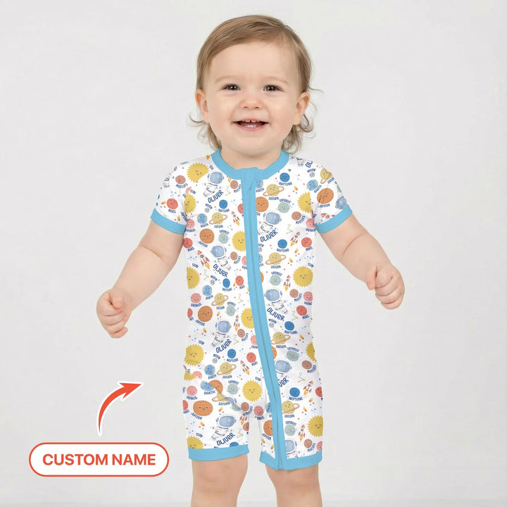 Custom Name Little's Kid into Universer Bamboo Shorty Zippy