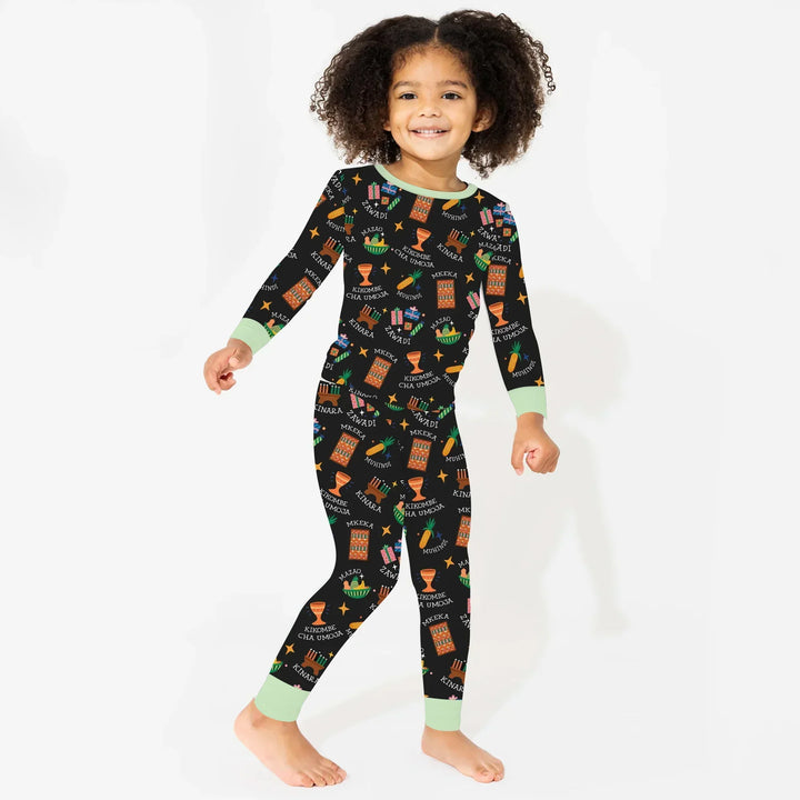 Kwanzaa Spirit Bamboo Two Piece Long Sleeve Pajama Set