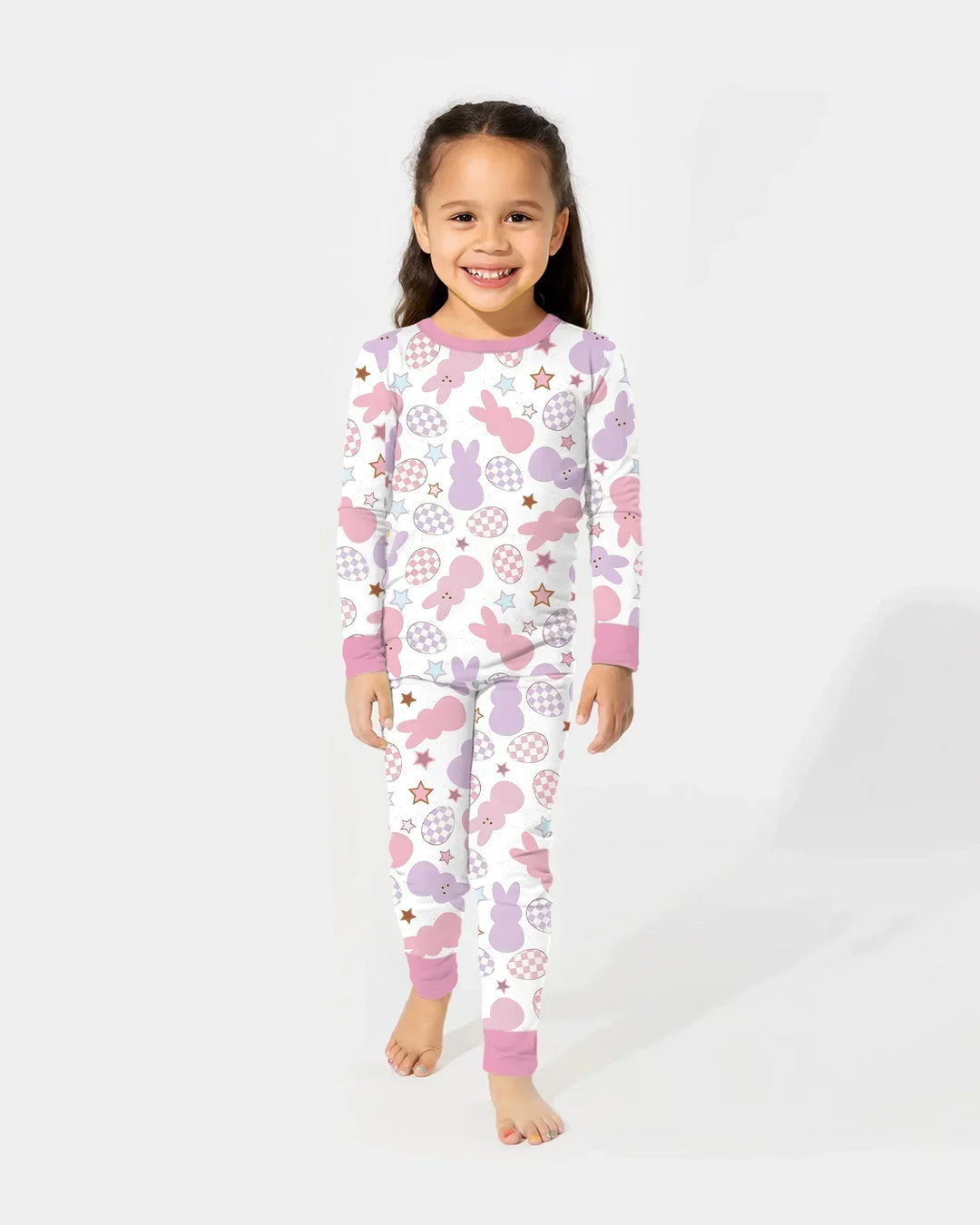 Easter Peep Bunnies Bamboo Two Piece Long Sleeve Pajama Set