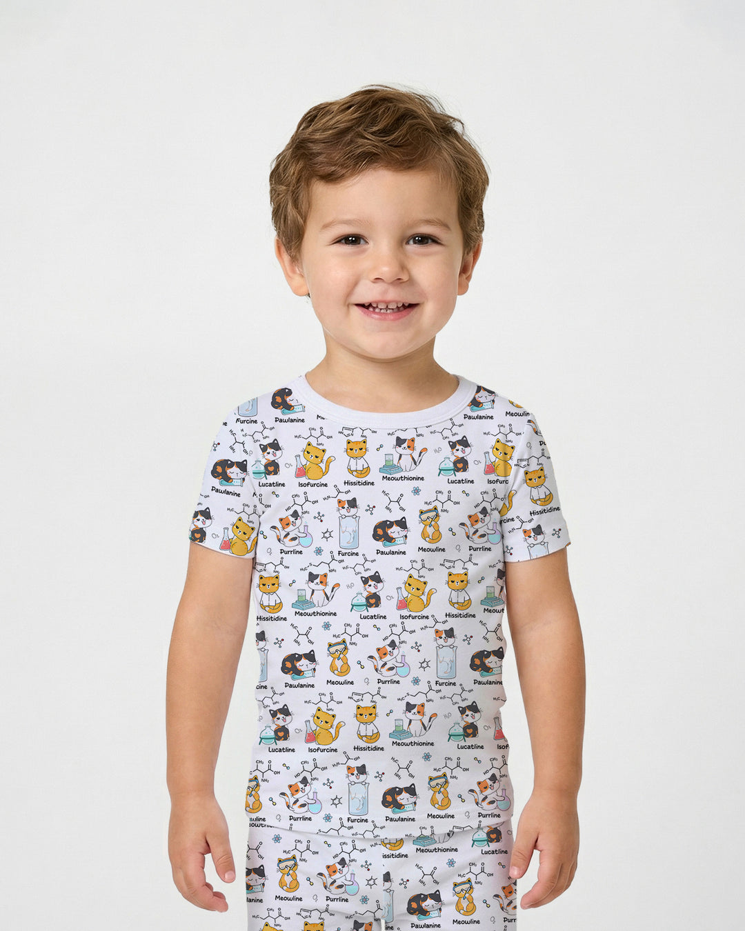 Biochemistry Cat Bamboo Two Piece Short Sleeve Pajama Set