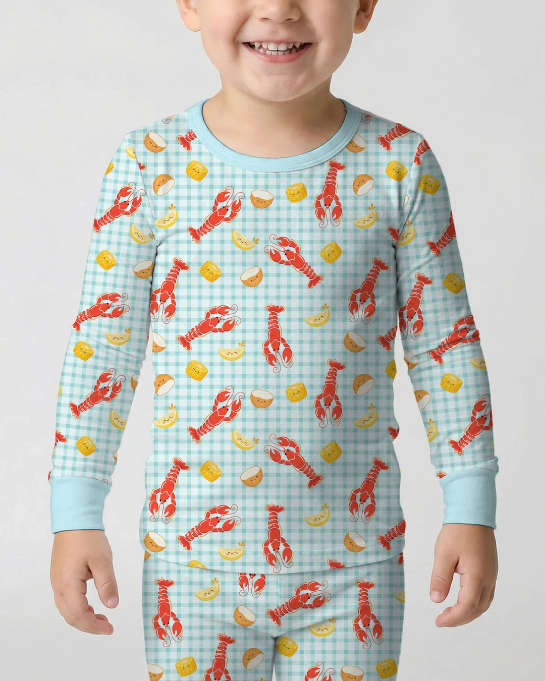 Preppy Crawfish Season Bamboo Two Piece Long Sleeve Pajama Set