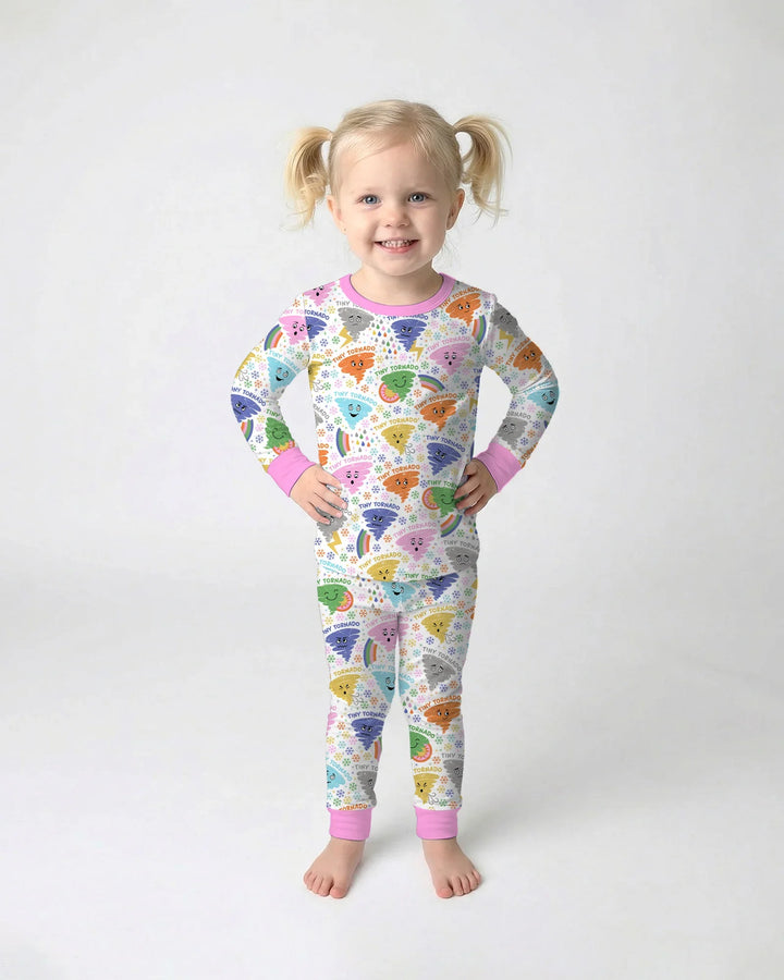 Tornado Family Matching Bamboo Two Piece Long Sleeve Pajama Set
