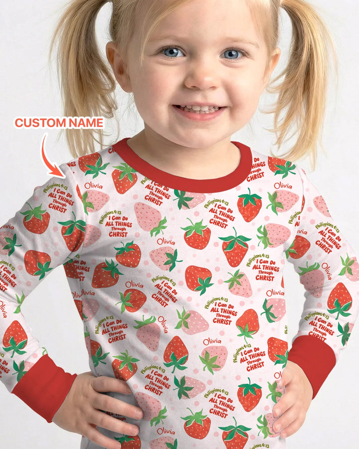 I Can Do All Things Through Christ Bamboo Two Piece Long Sleeve Pajama Set
