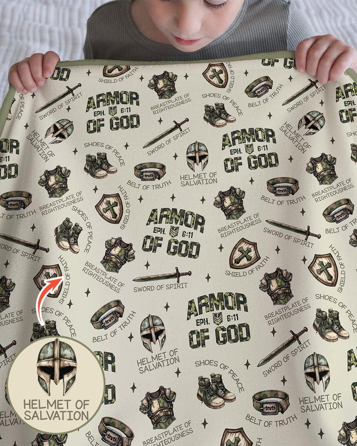 Camo Armor Of God Bamboo Blanket