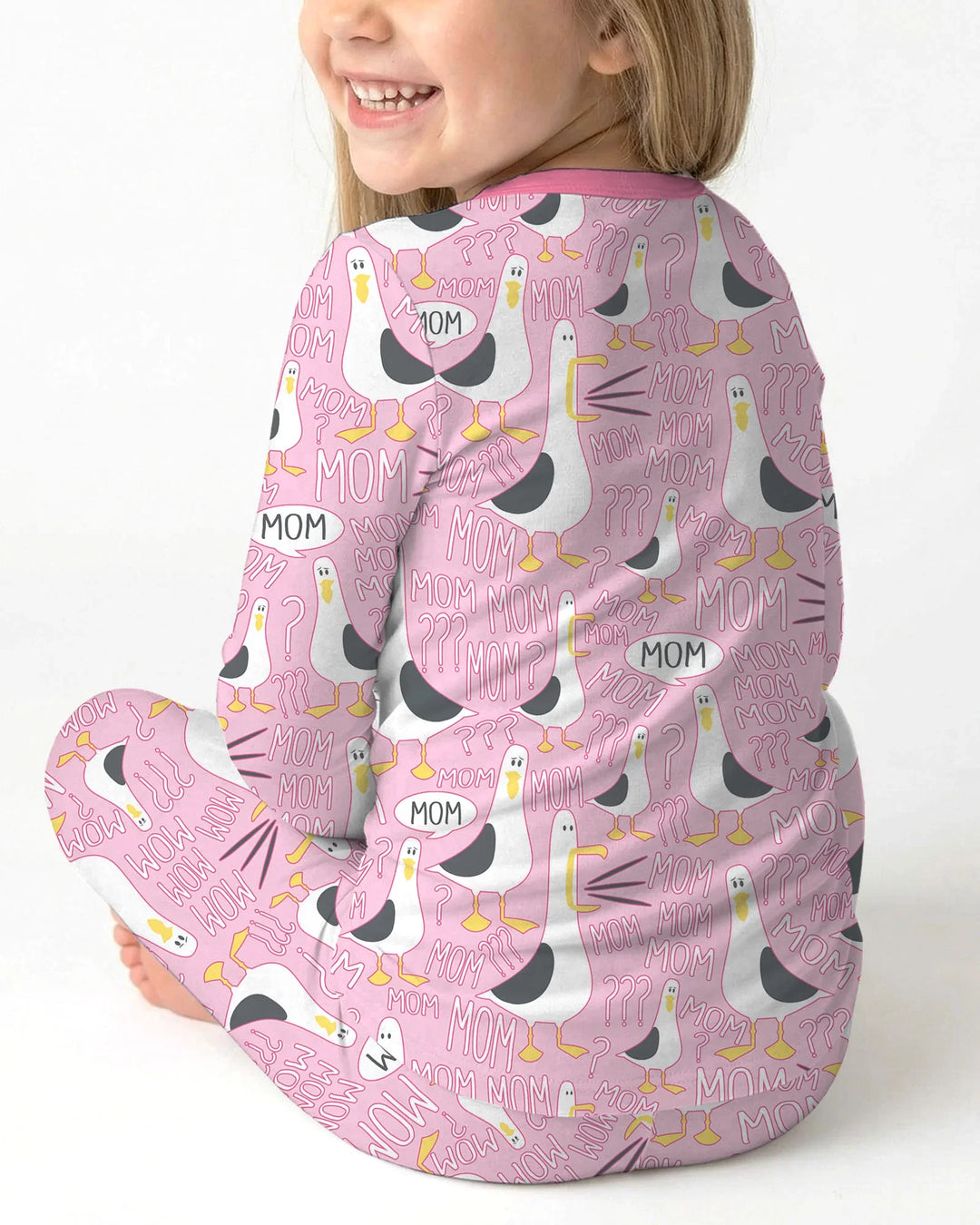 Funny Seagull MOM Two Piece Long Sleeve Pajama Set