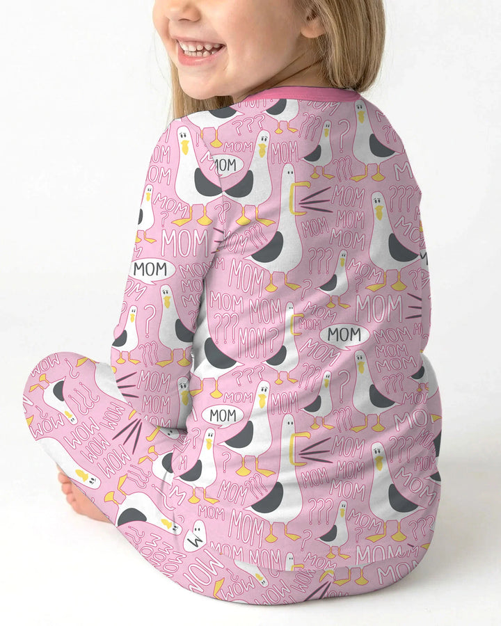 Funny Seagull MOM Two Piece Long Sleeve Pajama Set