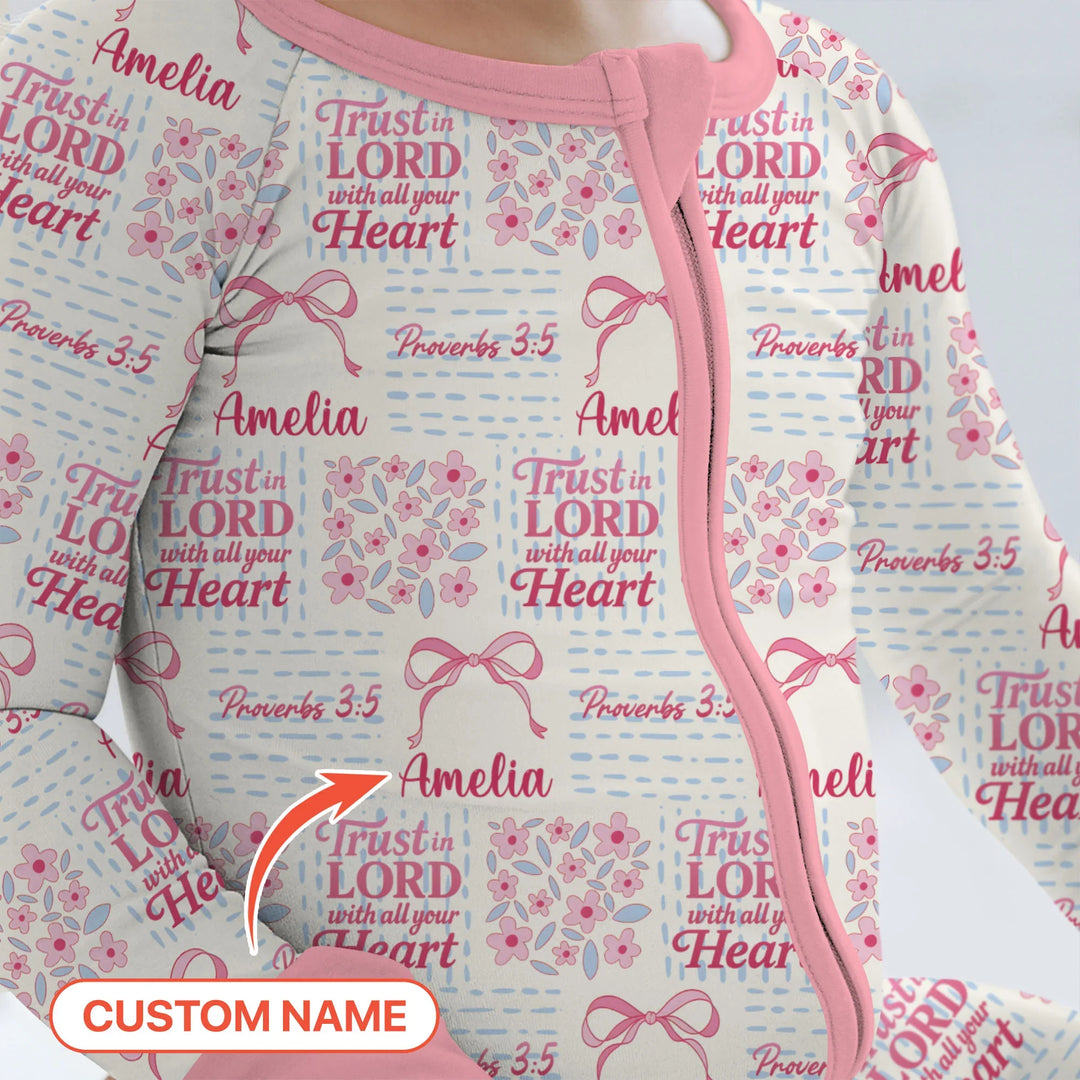 Trust The Lord With All Your Heart Custom Name Bamboo Convertible Zippy