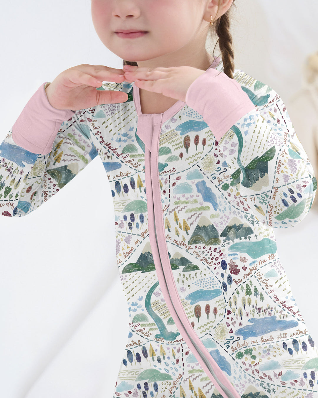 Whimsical Psalms 23 Map Bamboo Convertible Zippy