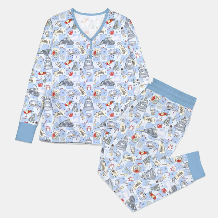 Christmas Train Bamboo Women Pajama Set