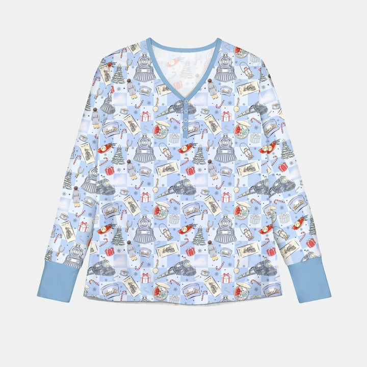 Christmas Train Bamboo Women Pajama Set