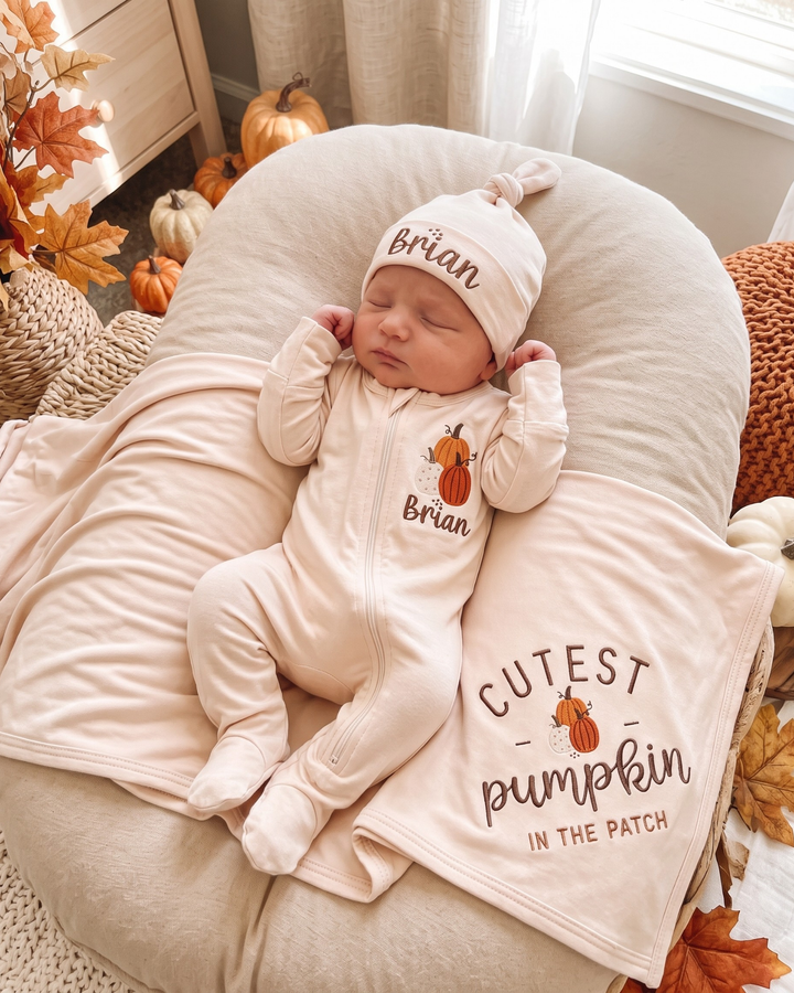 Personalized Pumpkin Patch Embroidered Embroidered Bamboo Hat