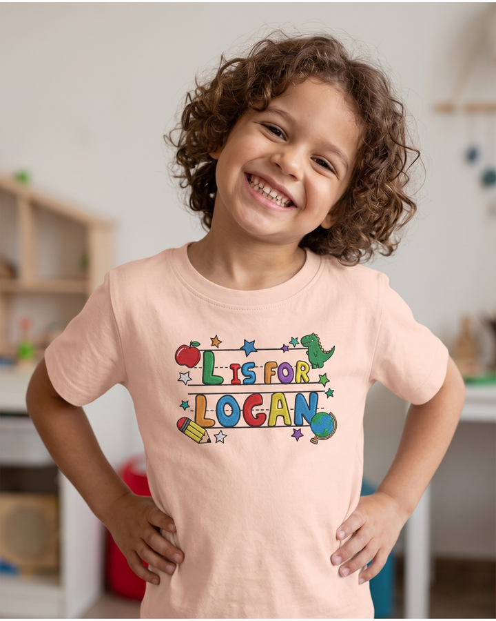 Custom Name Color Pop Embroidered Bamboo Crewneck T-Shirt