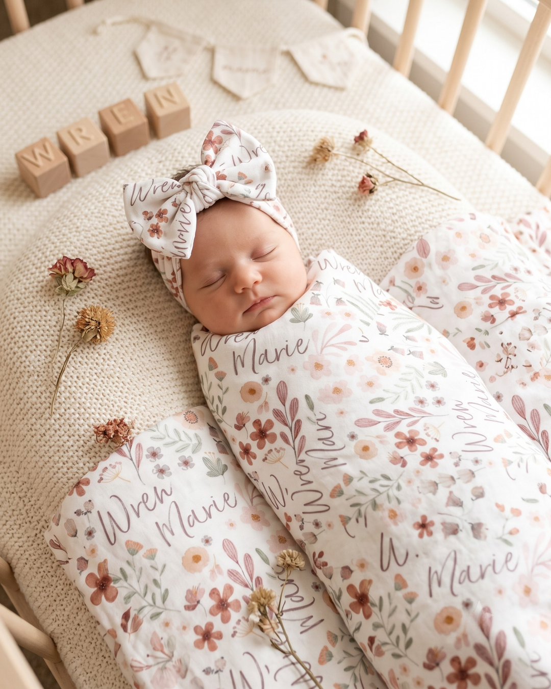 Meadow Sprig Swaddle Blanket