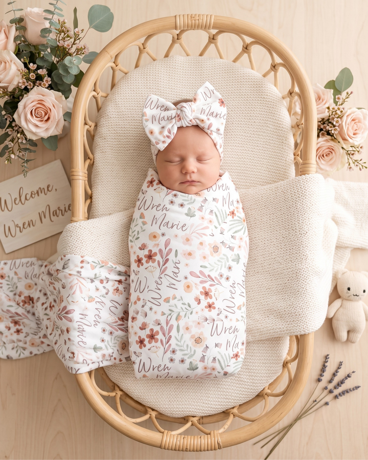 Meadow Sprig Swaddle Blanket