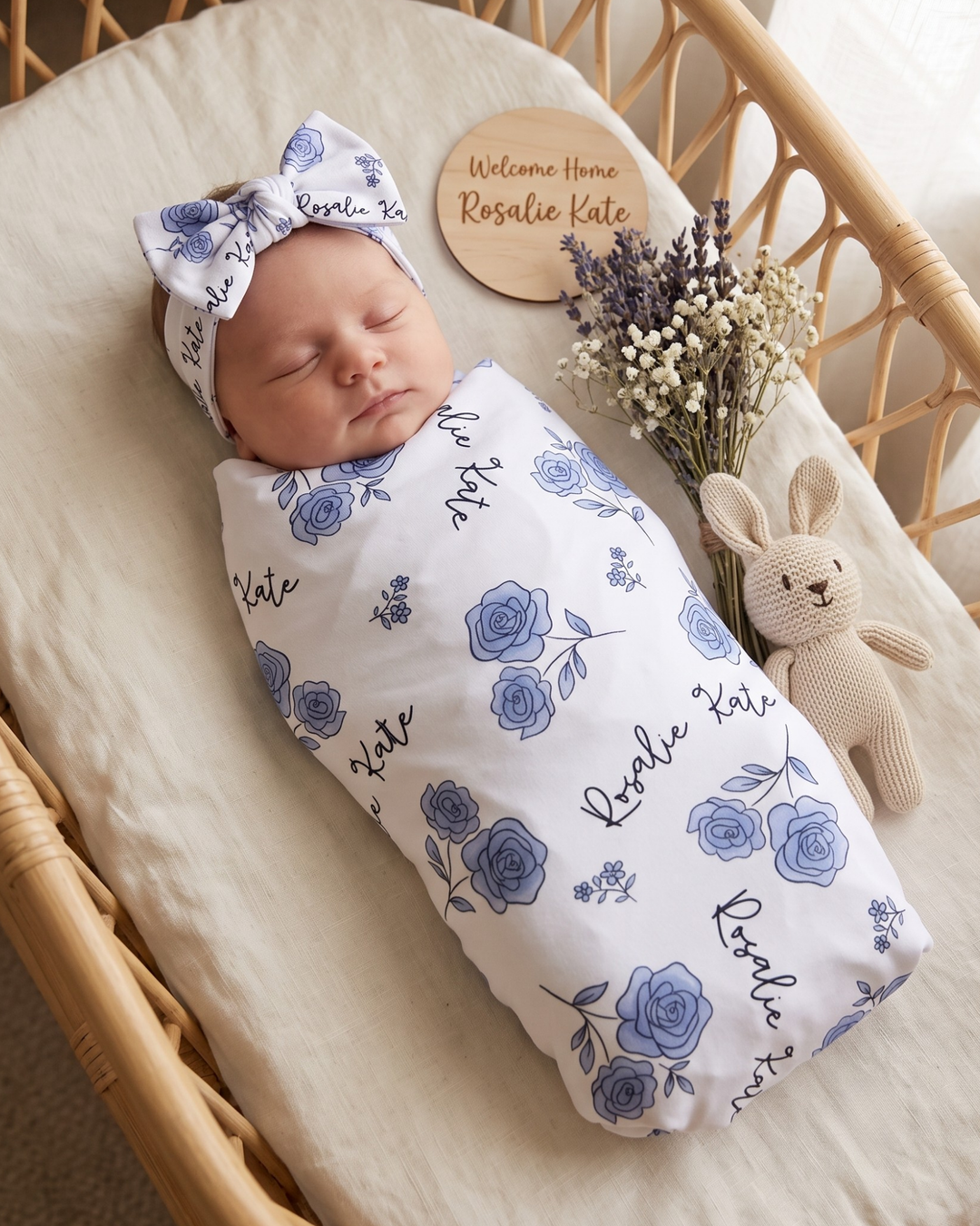 Blue Rose Signature Bamboo Swaddle Blanket