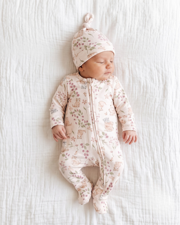 Berry Meadow Friends Bamboo Zipper Footie