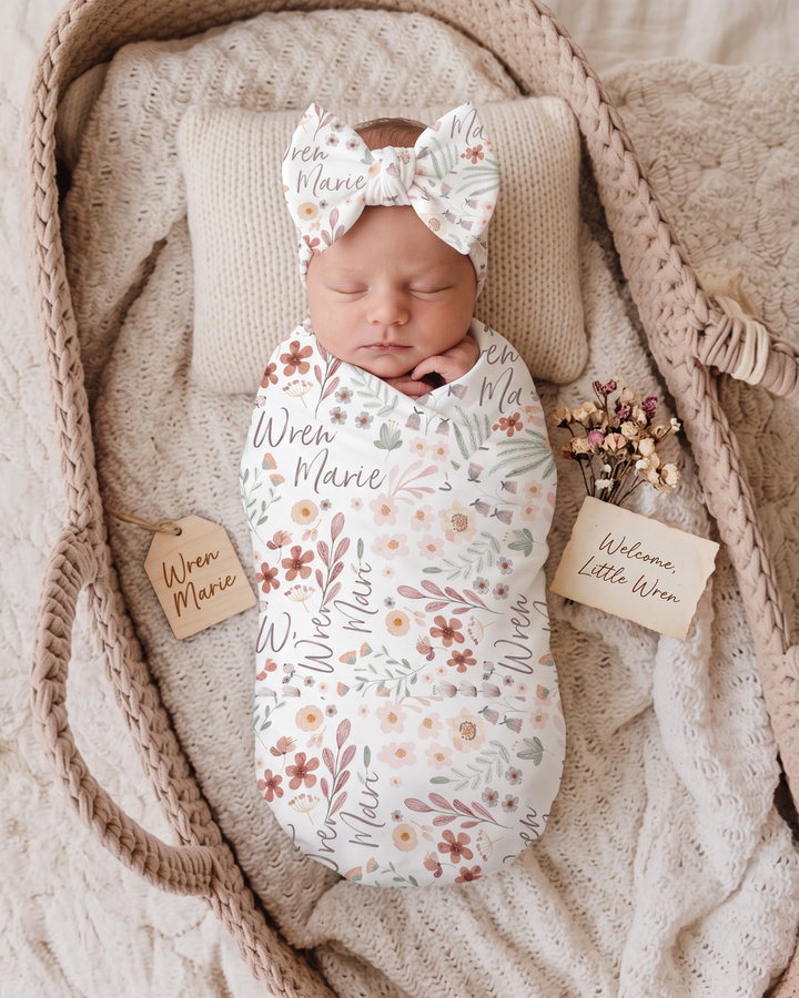 Meadow Sprig Swaddle Blanket