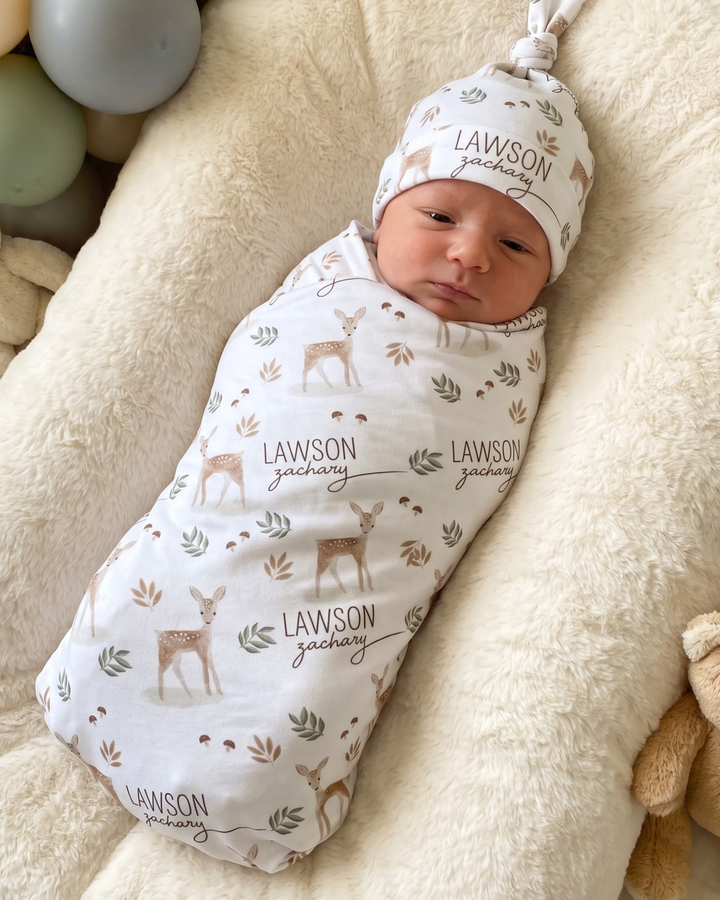 Woodland Fawn Dreams Bamboo Swaddle Blanket