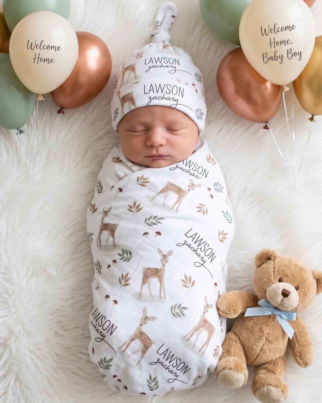 Woodland Fawn Dreams Bamboo Swaddle Blanket