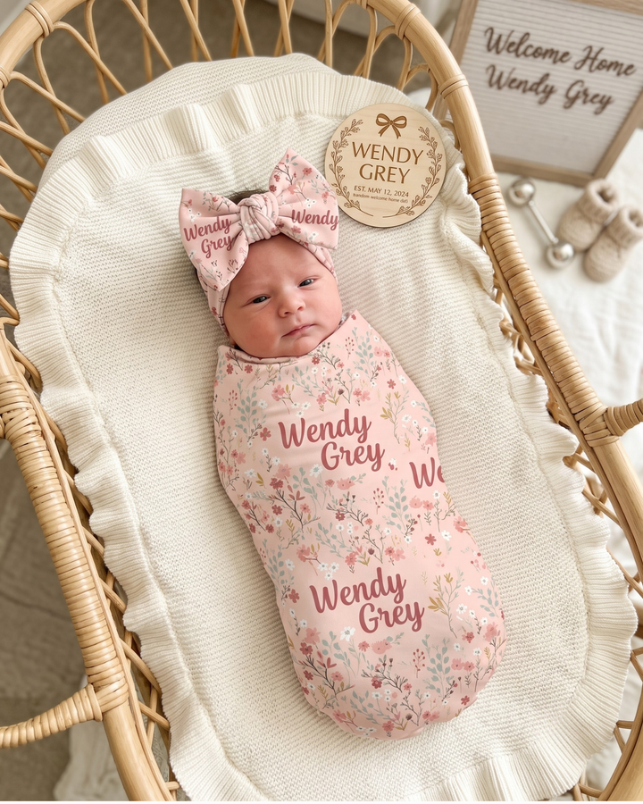 Dainty Meadow Vintage Floral Bamboo Swaddle Blanket