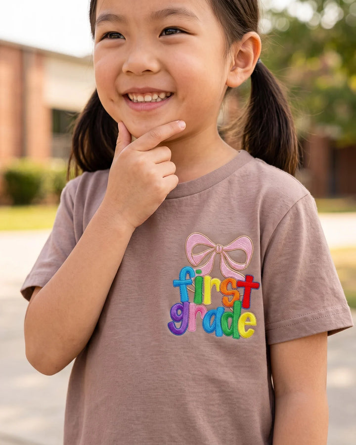 First Grade Era Embroidered Bamboo Crewneck T-Shirt