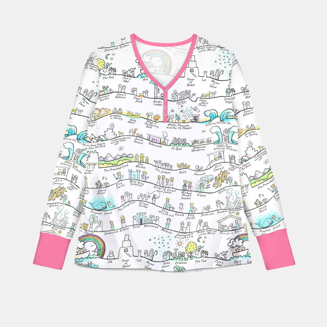 Bible Story Journey Family Matching Custom Bamboo Women Pajama Set
