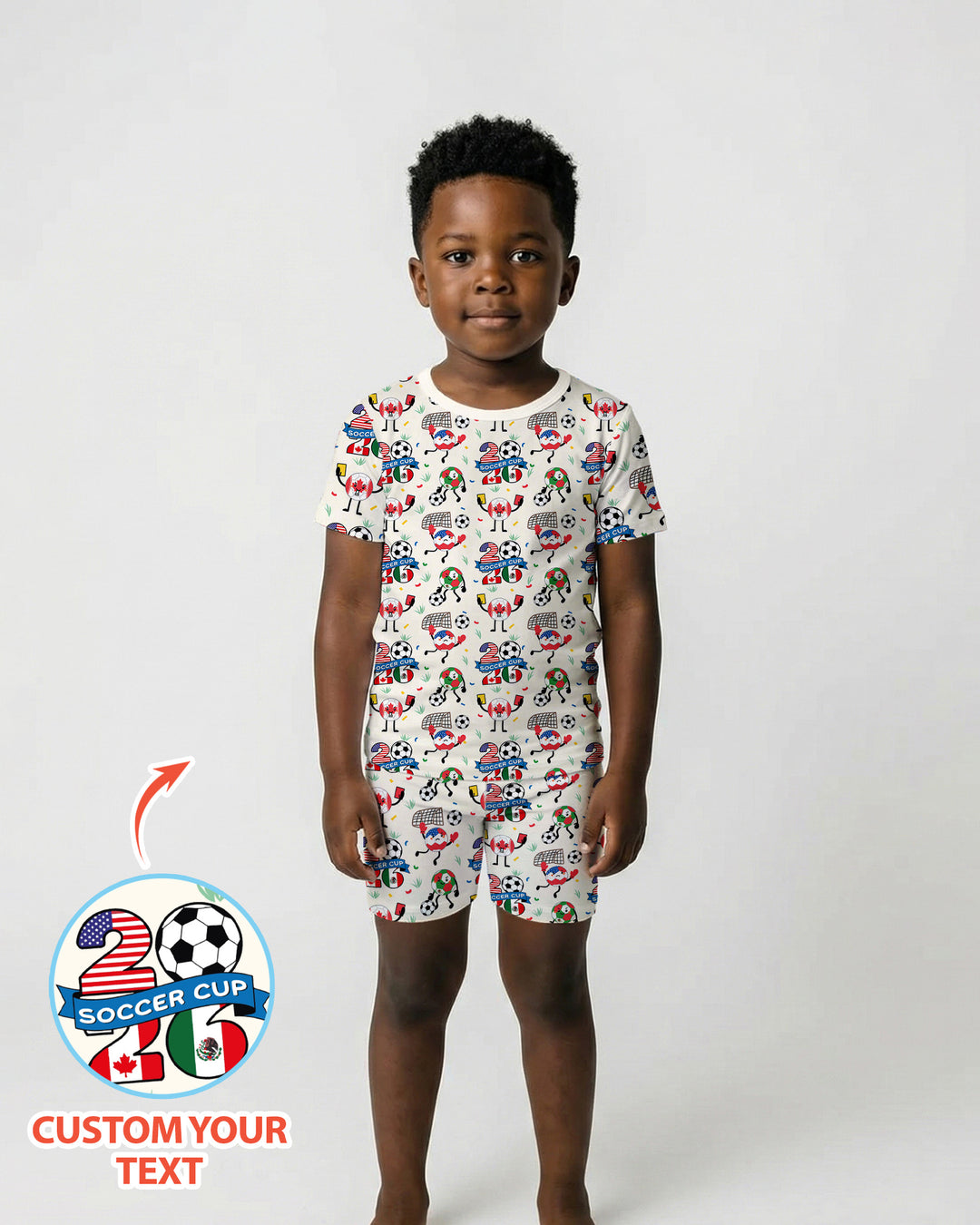 Soccer Squad 2026 Bamboo Two Piece Short Sleeve Shorts Pajama Set