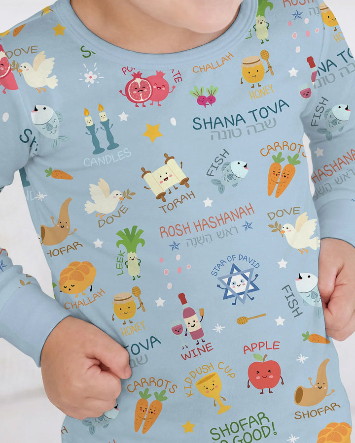 Family Rosh Hashanah Matching Bamboo Two Piece Long Sleeve Pajama Set