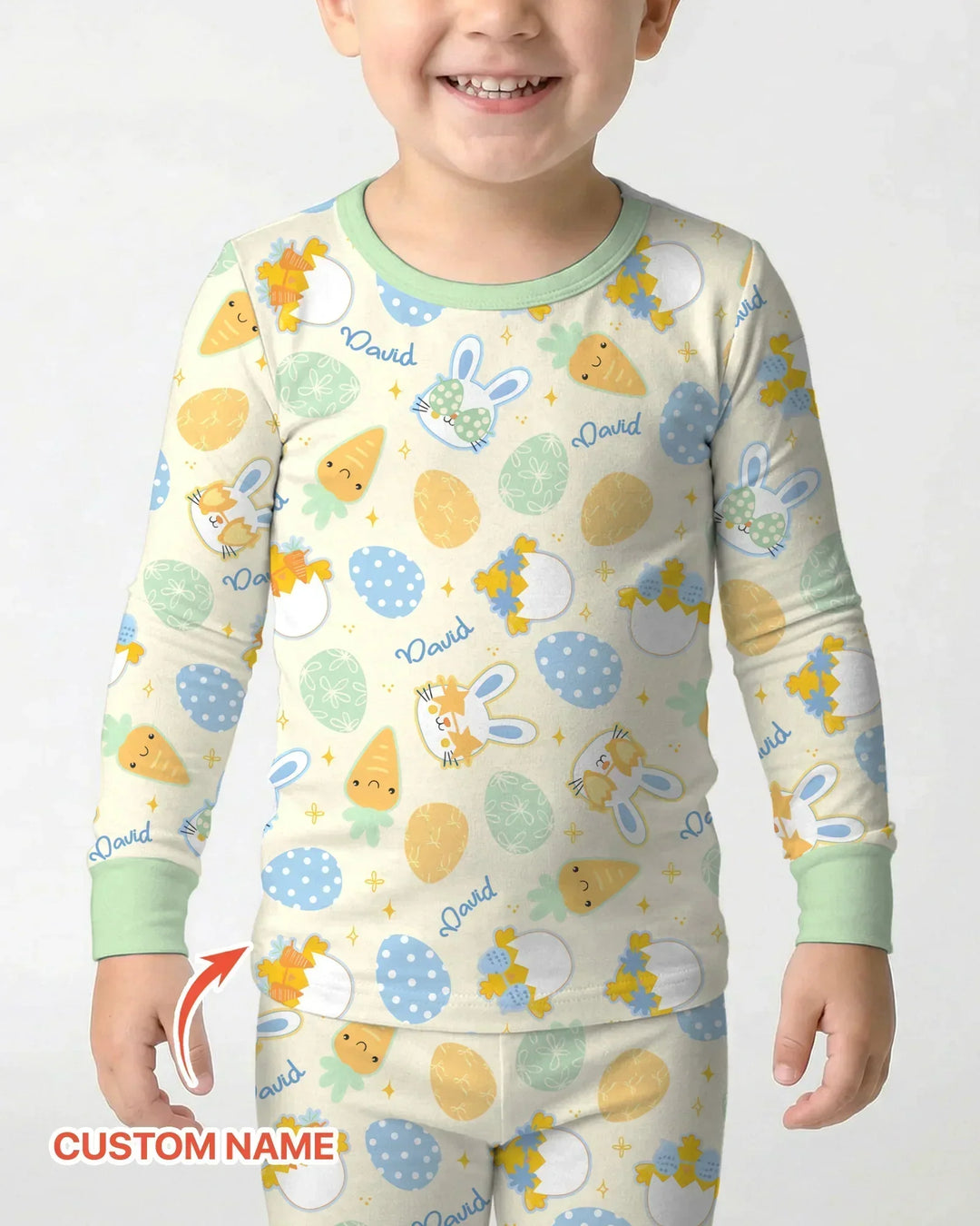 Retro Easter Bamboo Two Piece Long Sleeve Pajama Set