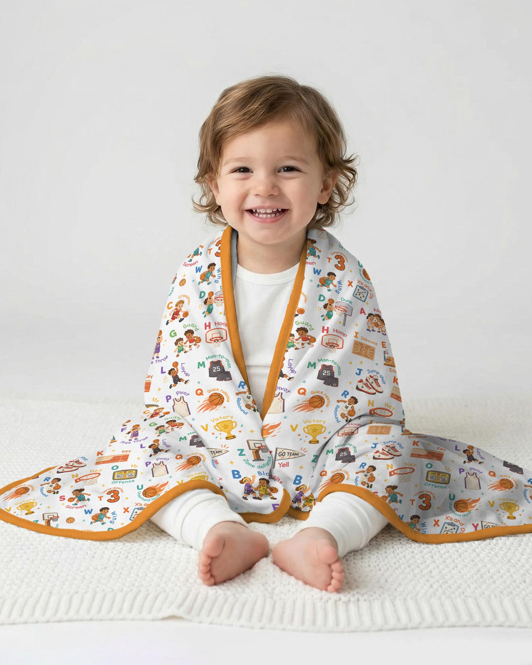 Basketball Alphabet Bamboo Blanket