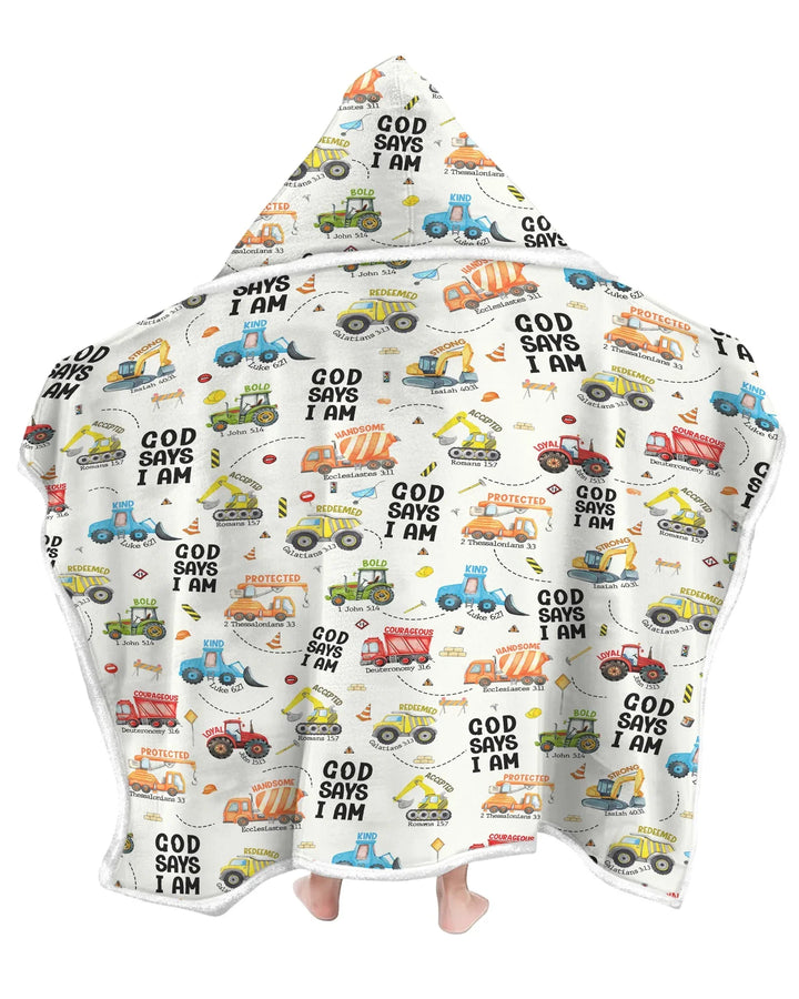 God Says I Am Boy Bamboo Wearable Hooded Blanket